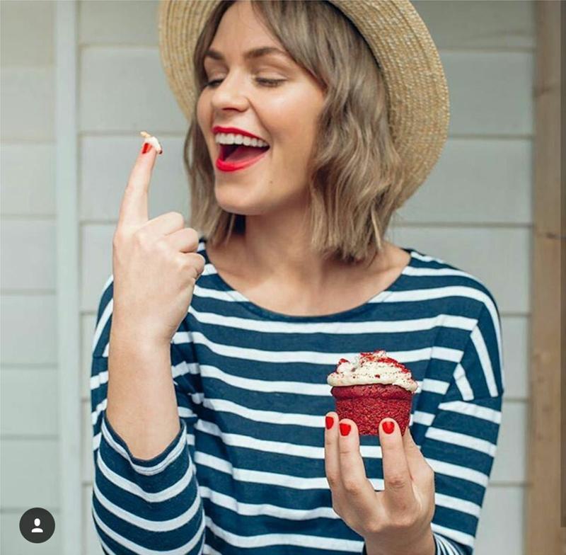 Jaz appearing in a CIBO Espresso cupcake campaign